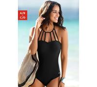 Badeanzug BRUNO BANANI Gr. 42, Cup A/B, schwarz Damen Badeanzüge Ocean Blue mit eleganter Ausschnittvariante (49507607-42)