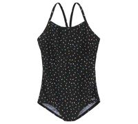 Badeanzug BUFFALO "Candy Kids", Kinder, Gr. 122/128, N-Gr, schwarz (schwarz, bedruckt), Recycling-Polyamid, bedruckt, gepunktet, Badeanzüge Badeanzug, mit Racerback, mit recyceltem Polyamid (48029536-