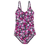 Badeanzug BUFFALO, Mädchen, Gr. 158/164, N-Gr, schwarz (schwarz bedruckt), Polyamid, bedruckt, geblümt, Badeanzüge Badeanzug, mit kleinem Blümchendruck (57930947-158) schwarz bedruckt