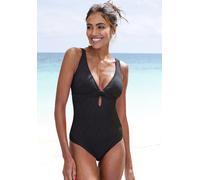 Badeanzug BUFFALO "Romance", Damen, Gr. 36, Cup A/B, schwarz, Polyamid, Strukturmuster, Badeanzüge, aus Strukturware (25296914-36) schwarz