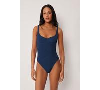 Badeanzug Crinkle Waves Blau M