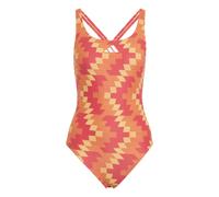 adidas Damen Football-Inspired V-Back Graphic Swimsuit Swimwear, Lucid red, 42