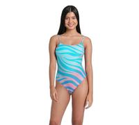 arena Water Prints Badeanzug für Damen, Schwimmanzug aus Elastischem Recyclingstoff, Schnelltrocknendes Material, Strand- und Schwimmbad-Badeanzug für Damen mit Futter und Herausnehmbaren Cups