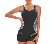 Badeanzug Damen Bauchweg - Badeanzüge Für Damen Große Größe Leichte Slim Fit Badebekleidung Sport Outdoor Monokini Elegant Festliche Mit Bein Modest Vintage Swimsuits Curvy Schwimmshirt 2#grau L