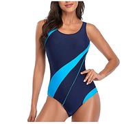 Badeanzug Damen Bauchweg - Drucken Einteilige Bademode Rundhals - Figurformend Monokini Damen Sexy Cutout Sport Bikini Push Up Träger Swimsuit mit Cups Strandmode Rückenfreies Sommer für Frauen