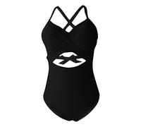 Badeanzug Damen Bauchweg Einteiliger Strandmode Hoch Taillierte Monokini Badeanzüge für Frauen Bademode Swimsuit,Bademode Damen Große Größe,X9-Black,XL