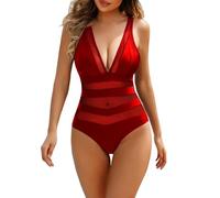Badeanzug Damen Bauchweg Große Größen Badeanzüge High Waist Push Up V Ausschnitt Bademode Shape One Piece Swimsuits Sport,Badekleid Damen,Ideal für den Strandurlaub