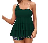 Badeanzug Damen Bauchweg Push Up Sexy,Bikini Schwarz Zweiteiler Sets Bademode Wickeloptik mit Bügel Triangel Bikini Swimsuit Set Badeanzüge Große Brüste Bikini Figurformend Hohe Taille