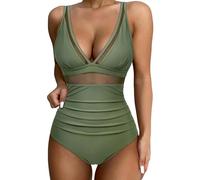 Badeanzug Damen Bauchweg Schlankheits Push Up Bademode V Ausschnitt Sexy Modische Monokini Größe One Piece Swimsuits,BadeanzüGe FüR Damen GroßE GrößE,Bequem/vielseitig
