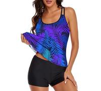 Badeanzug Damen Bauchweg Tankini Ohne Körbchen Bademode 2 Teiler Sommer Elegant Bandeau Sport Bikini 164 Set Curvy Badeanzüge Für Mollige Frauen Sportlich Badesachen Oberteil große,grau,Gray,3XL