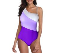 Badeanzug Damen Einteilige, Bauchweg Badeanzüge mit Cups Push Up Sexy Bademode V-Ausschnitt Colour-Blocking Shape Schwimmanzug Swimsuit,Monokini,Lässig/modisch