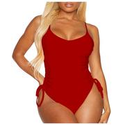 Badeanzug Damen Figurformend Mit Bauchweg Raffung Hoher Beinausschnitt Kordelzug Badeanzug Damen Bauchweg Verstellbar