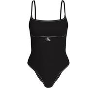 Badeanzug, Damen, Gr. XL (42), N-Gr, schwarz, Jersey, Obermaterial: 67% Nylon, 33% Elasthan, CALVIN KLEIN SWIMWEAR, unifarben, Badeanzüge Badeanzug, Körpernahe Passform mit verstellbaren Trägern (5943