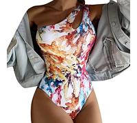 Badeanzug Damen Schwarz - Koralle EIN-Schulter Cutout Sexy Bikini Frauen Bikini Set Badebekleidung Set Bikini Blau Weiß