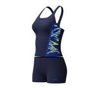 Speedo Hyperboom Splice Schwimm Tankini für Damen, Navy Blau, 34