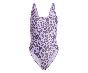 Badeanzug, einteilig, mit Animal-Print, Rückenteil in U-Form, Damen adidas Essentials Lila 40