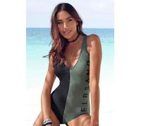 Badeanzug ELBSAND Gr. 36, Cup A/B, schwarz (schwarz, oliv) Damen Badeanzüge (63176259-36) schwarz, oliv