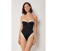 Badeanzug Elegant Bicolor Schwarz M