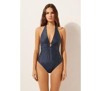 Badeanzug Glowing Python Blau L