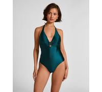 Badeanzug HUNKEMÖLLER "Badeanzug Dominica", Damen, Gr. M, grün, 64% Polyamid, 19% Elasthan, 17% Polyester, Badeanzüge Badeanzug (33117463-M) grün