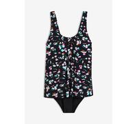 Badeanzug BONPRIX, Damen, Gr. 50, N-Gr, schwarz floral, Obermaterial: 84% Polyamid, 16% Elasthan. Obermaterial 2: 80% Polyamid, 20% Elasthan. Futter: 100% Polyester, Badeanzüge Badeanzug, sportlicher