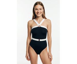 Badeanzug JOOP "Blanca Beach", Damen, Gr. 38, N-Gr, schwarz-weiß (schwarz beauty), Obermaterial: 83% Polyamid, 17% Elasthan, Badeanzüge Badeanzug (25781536-38) schwarz beauty