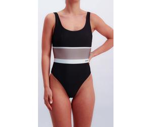 Badeanzug JOOP "Colourblock", Damen, Gr. 38, N-Gr, schwarz, Microfaser, Obermaterial: 82% Polyamid, 18% Elasthan, unifarben, Badeanzüge Badeanzug, Colourblocking-Design, tiefer Rückenausschnitt (19148