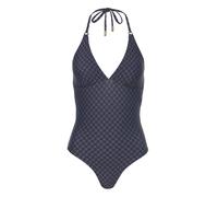 Badeanzug JOOP "Cortina", Damen, Gr. 42, N-Gr, blau (navy aop), Microfaser, Obermaterial: 83% Polyamid, 17% Elasthan, Badeanzüge Badeanzug, Cornflower-Design, leicht wattiert (11783614-42) navy aop