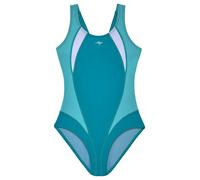 Badeanzug KANGAROOS, Mädchen, Gr. 146/152, N-Gr, blau (türkis, blau), Recycling-Polyamid, unifarben, Badeanzüge Badeanzug, im sportlichen Farbmix (36405828-146) türkis, blau