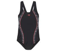 Badeanzug KANGAROOS, Mädchen, Gr. 170/176, N-Gr, schwarz, Polyamid, Print-Einsatz, unifarben, Badeanzüge Badeanzug, mit bedruckten Einsätzen (847757-170) schwarz