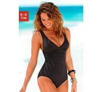 Badeanzug LASCANA, Damen, Gr. 36, Cup B, schwarz, Microfaser, Microfaser, Polyamid, unifarben, Badeanzüge Badeanzug, mit toller Rückenlösung und Shaping-Effekt (295764-36) schwarz