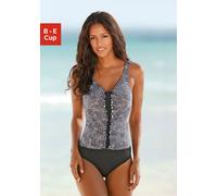 Badeanzug LASCANA, Damen, Gr. 38, Cup D, braun (braun, bedruckt), Polyamid, bedruckt, Badeanzüge Badeanzug, mit trendigem Animalprint und Shaping-Effekt (233904-38) braun, bedruckt