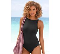 Badeanzug LASCANA, Damen, Gr. 42, Cup A/B, schwarz, Microfaser, Polyamid, unifarben, Badeanzüge, mit Schleifendetail im Rücken (59537247-42) schwarz