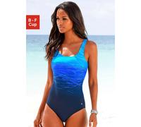 LASCANA - LASCANA Badeanzug blue print - Gr. - 44E