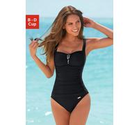Badeanzug LASCANA, Damen, Gr. 46, Cup D, schwarz, Polyamid, unifarben, Badeanzüge Badeanzug, mit Pailletten-Verzierung und Shaping-Effekt, Topseller (621042-46) schwarz