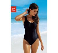 Badeanzug LASCANA, Damen, Gr. 48 (48), Cup B, schwarz, Polyamid, unifarben, Badeanzüge Badeanzug, mit Schlankmach- Effekt, Topseller (834756-48) schwarz