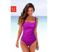 Badeanzug LASCANA, Damen, Gr. 48, Cup B, pink (fuchsia), Polyamid, unifarben, Badeanzüge Badeanzug, mit Raffungen und Shaping-Effekt, Topseller (263555-48) fuchsia