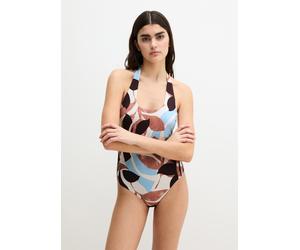 Badeanzug MARC O'POLO "Breezy Leaf AOP", Damen, Gr. L, N-Gr, bunt (breezy leaf print), Obermaterial: 84% Polyamid, 16% Elasthan, Badeanzüge Badeanzug (25385669-L) breezy leaf print