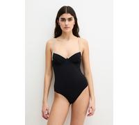 Badeanzug MARC O'POLO "Contrast Color Binding", Damen, Gr. 75, Cup C, schwarz, Obermaterial: 84% Polyamid, 16% Elasthan, Badeanzüge Badeanzug (20499025-75) schwarz