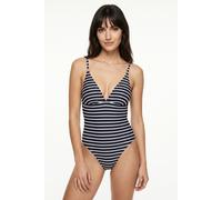 Badeanzug MARC O'POLO "Essentials", Damen, Gr. M (40), N-Gr, schwarz navy stripe 2, Obermaterial: 84% Polyamid, 16% Elasthan, Badeanzüge Badeanzug (39614543-M) schwarz navy stripe 2