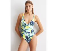 Badeanzug MARC O'POLO "Multi Floral", Damen, Gr. M, N-Gr, floral print, Elasthan, Polyamid, geblümt, Badeanzüge Badeanzug, Triangle-Cups, florales Muster, herausnehmbare Soft-Cups (76061711-M) floral
