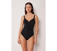 Badeanzug Mit Shaping-effekt Elegant Draping Schwarz L