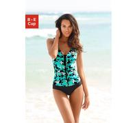 Badeanzug PETITE FLEUR Gr. 38, Cup D, grün (türkis, bedruckt) Damen Badeanzüge Ocean Blue im modisches Floral-Design (58153137-38)