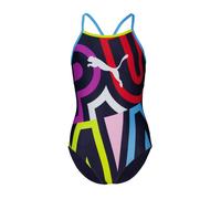 Badeanzug PUMA "PUMA SWIM GIRLS PLACED PRINT SWIMSUIT", Mädchen, Gr. 128, N-Gr, multi colour, Obermaterial: 82% Polyester, 18% Elasthan, Badeanzüge Badeanzug (17351915-128) multi colour