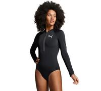 Badeanzug PUMA "PUMA SWIM WOMEN LONG SLEEVE SURF SUIT", Damen, Gr. S, N-Gr, schwarz, Elasthan, Polyester, unifarben, Badeanzüge Badeanzug, mit Logodruck, Surfanzug, langärmelig (23515317-S) schwarz