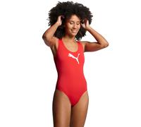 Badeanzug PUMA "PUMA SWIM WOMEN SWIMSUIT", Damen, Gr. S, N-Gr, rot, Elasthan, Polyester, unifarben, Badeanzüge Badeanzug, mit Logoprint vorn (20246319-S) rot