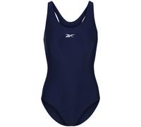 Badeanzug REEBOK "Adelia", Gr. M, N-Gr, blau (navy), Obermaterial: 80% Polyamid, 20% Elasthan. Futter: 100% Polyester, bedruckt, unifarben, Badeanzüge Badeanzug, Racer-Back Cut Out, sportlich, schlich
