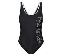 Badeanzug REEBOK "Violetta", Damen, Gr. M, N-Gr, schwarz, Elasthan, Polyamid, Badeanzüge Badeanzug, mit Knitter- und Abriebsfestigkeit, sportlich, Logo vorne (27420238-M) schwarz