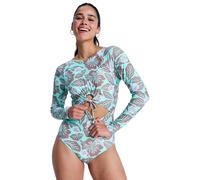 Badeanzug ROXY "Beach Essentials", Damen, Gr. XS, bunt (braunie hibiscus hype), Polyester, Badeanzüge Badeanzug (41000366-XS) braunie hibiscus hype