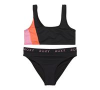 Badeanzug ROXY "Colorblock", Mädchen, Gr. 10(140-148cm), grau (anthrazit), Recycling-Polyester, Badeanzüge Badeanzug (85892336-10) anthrazit